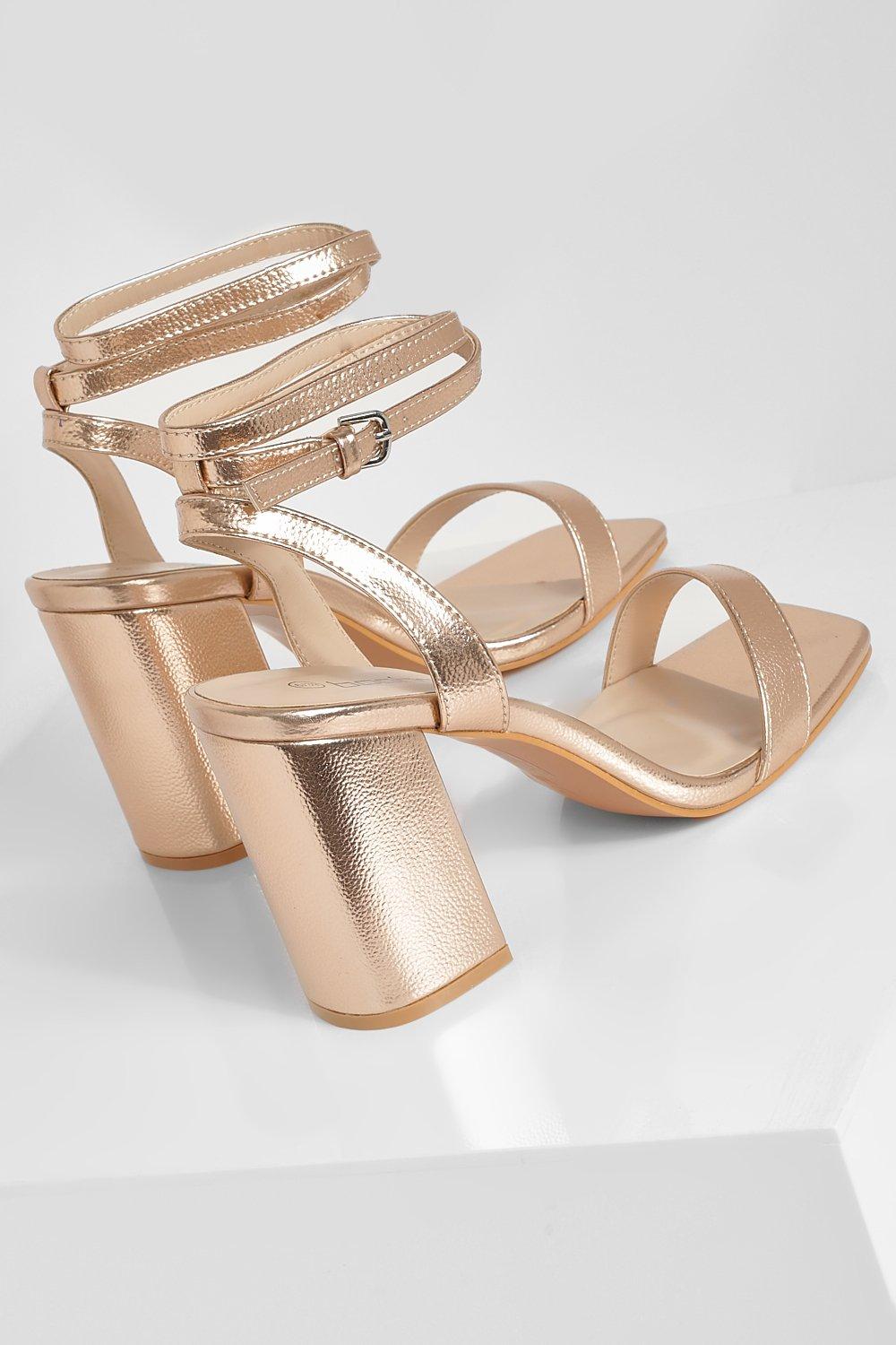 Rose gold strappy sales heels wide fit